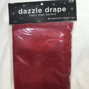 Red Dazzle Drape Fabric Mesh Garland Bundle of 3